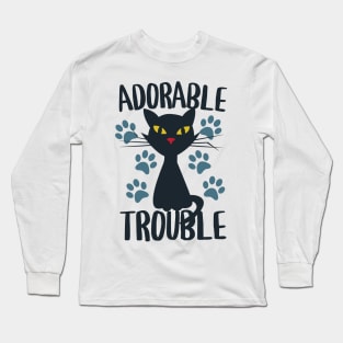 Adorable trouble funny cute cat Long Sleeve T-Shirt